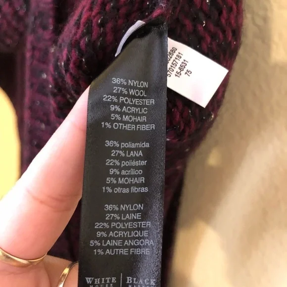 WHITE House black market Marl belted poncho sweater size S - Picture 9 of 10